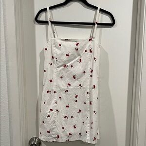 Abercrombie & Fitch White Mini Skort Dress with Red Cherry Print